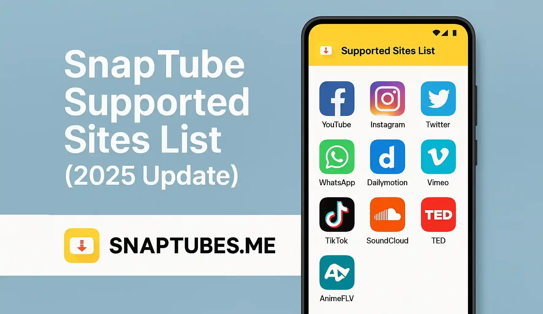 SnapTube Supported Sites List (2025 Update)